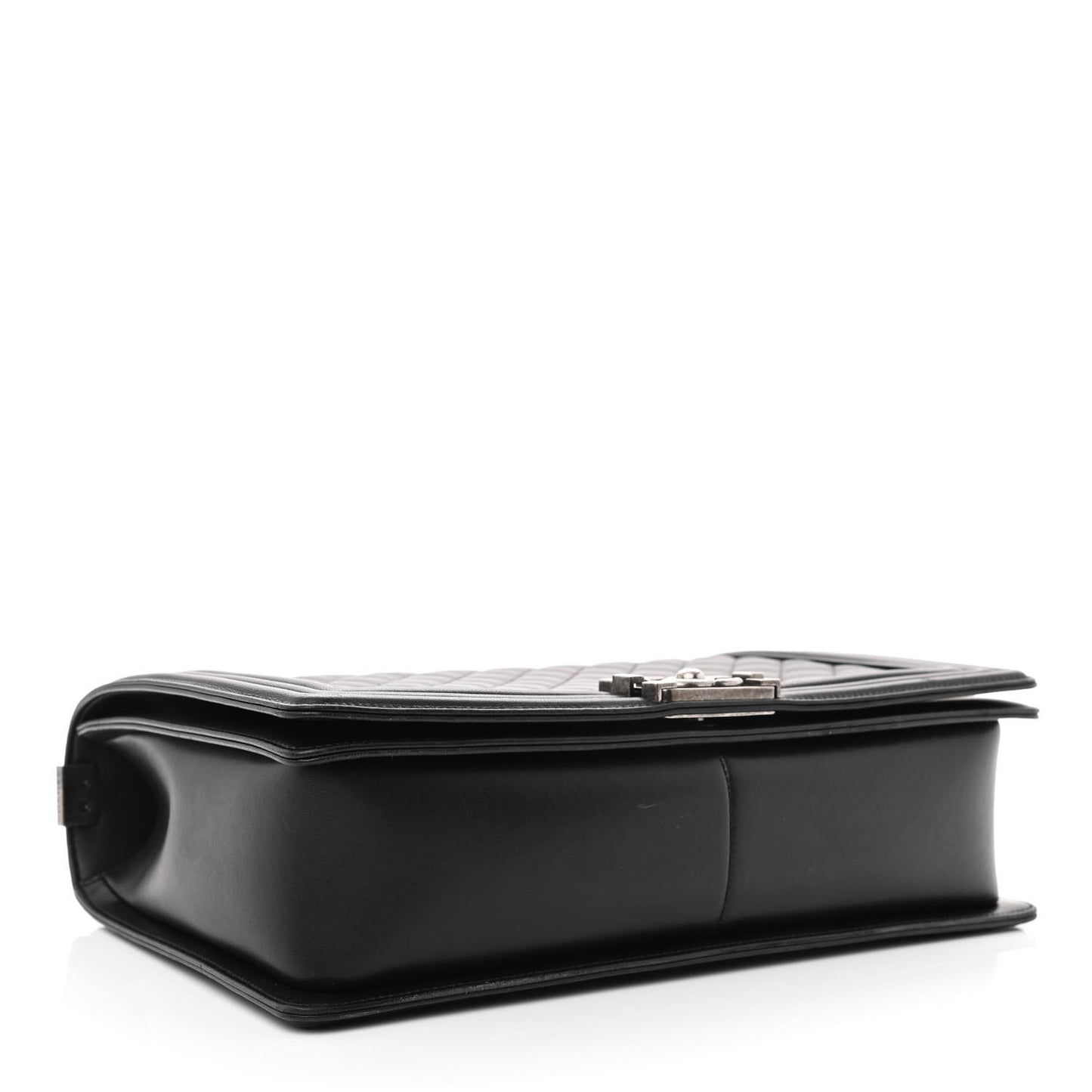 Lambskin Quilted Large Boy Flap Black