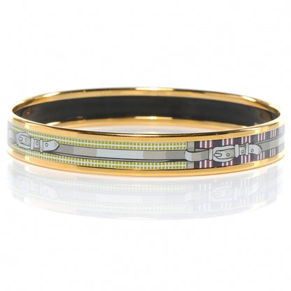 Hermes Enamel Narrow Printed Buckle Bracelet 65 3 of 5