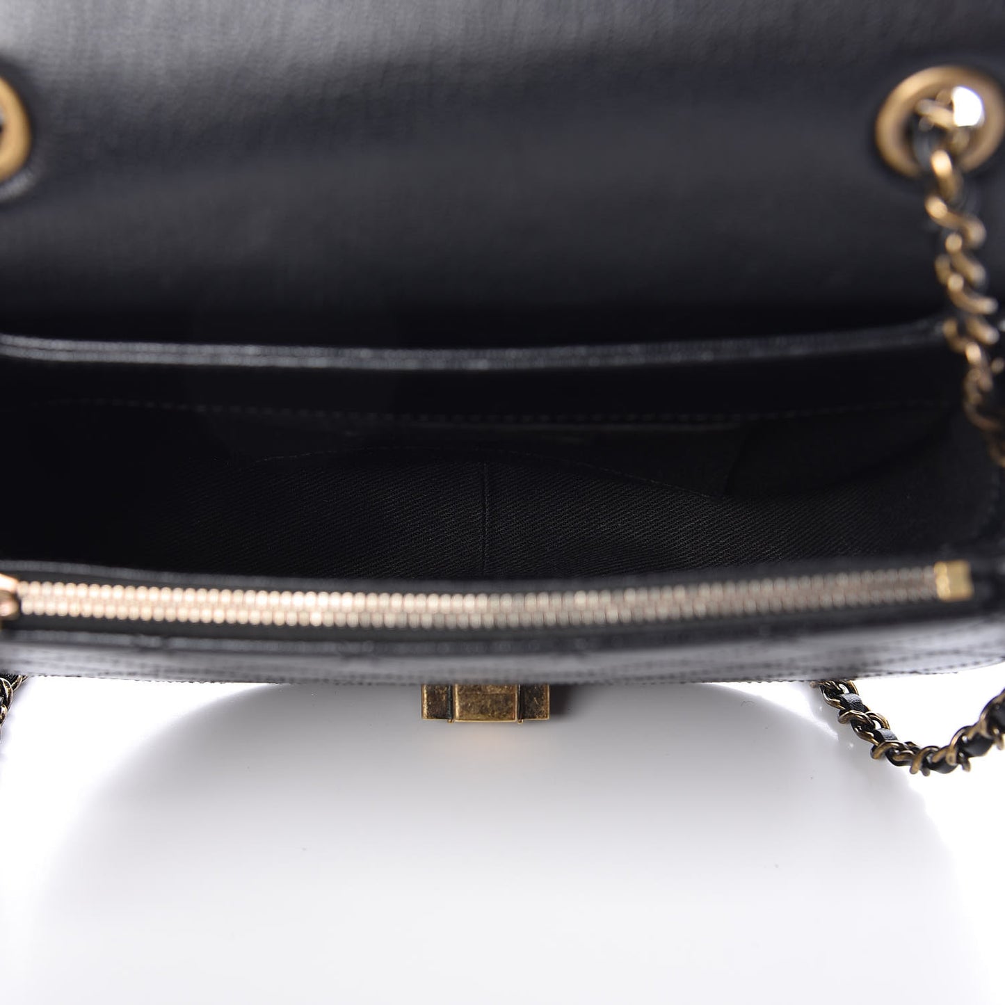 Shiny Calfskin Goatskin Quilted Small Coco Curve Messenger Flap Black