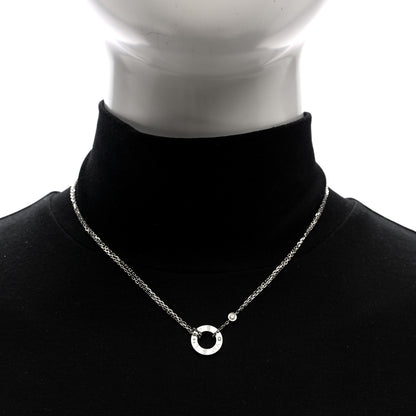 Cartier 18K White Gold 2 Diamond LOVE Necklace 2 of 4