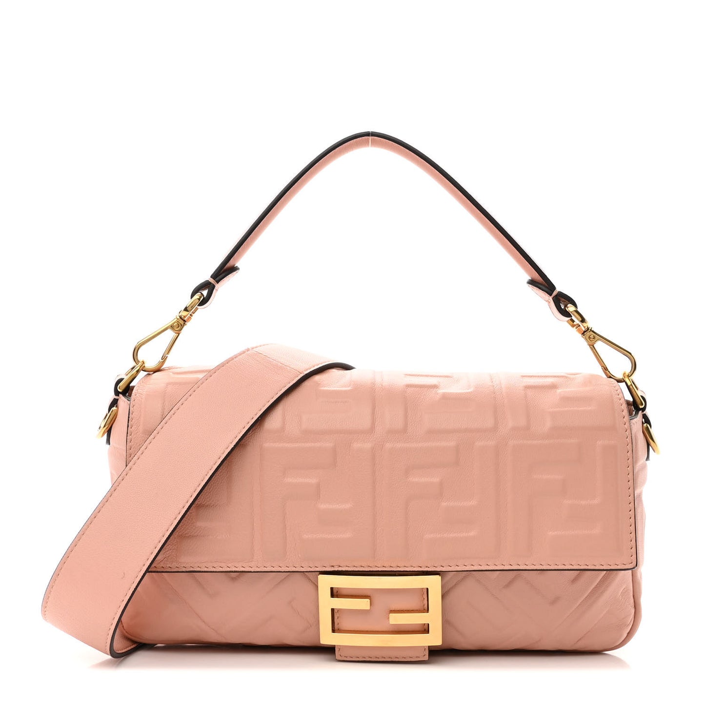 Nappa FF 1974 Embossed Baguette Rosa Bourbon
