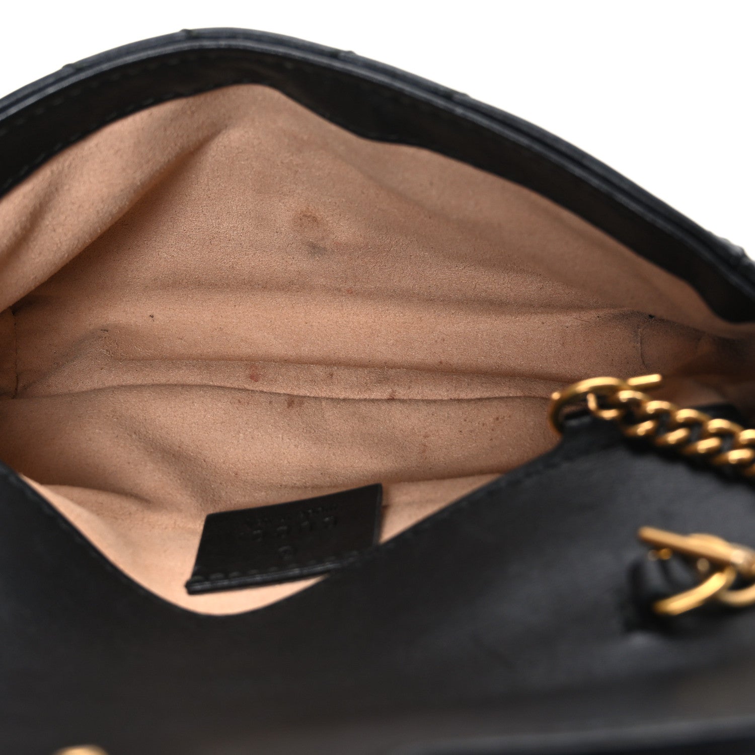 Gucci Calfskin Matelasse Super Mini GG Marmont Shoulder Bag Black 5 of 10