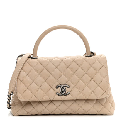 Chanel Caviar Quilted Small Coco Handle Flap Light Beige 1 of 7