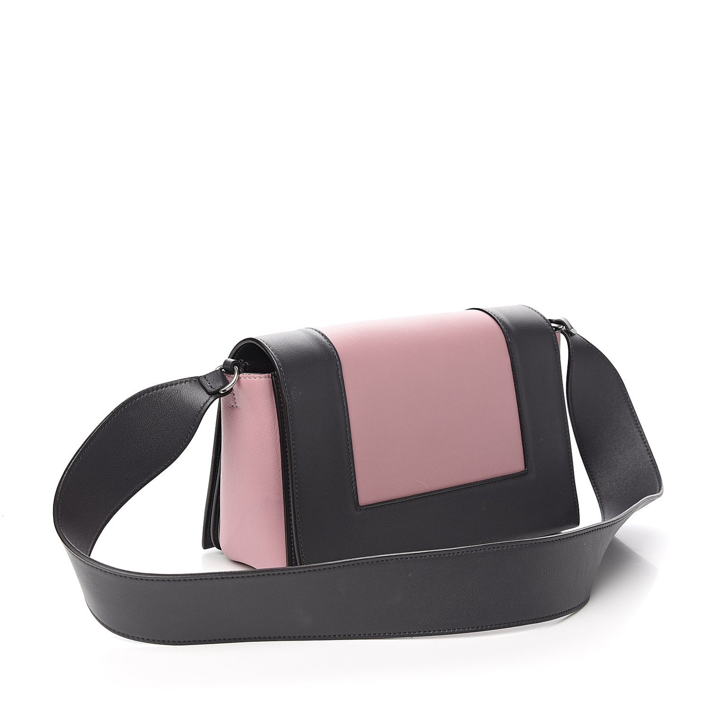 Shiny Smooth Calfskin Medium Frame Shoulder Bag Liquorice Antique Rose