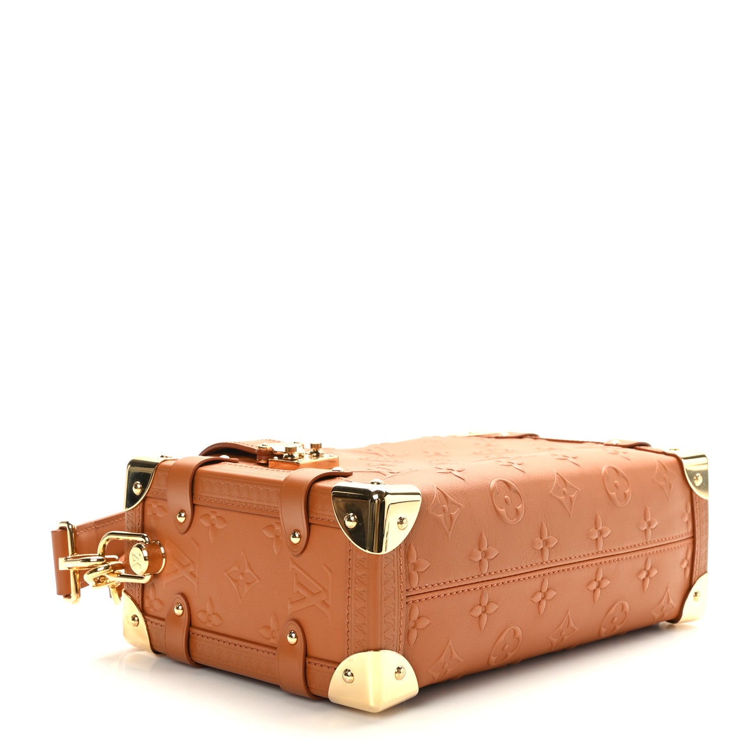 Louis Vuitton Calfskin Debossed Monogram Side Trunk Tan 4 of 8