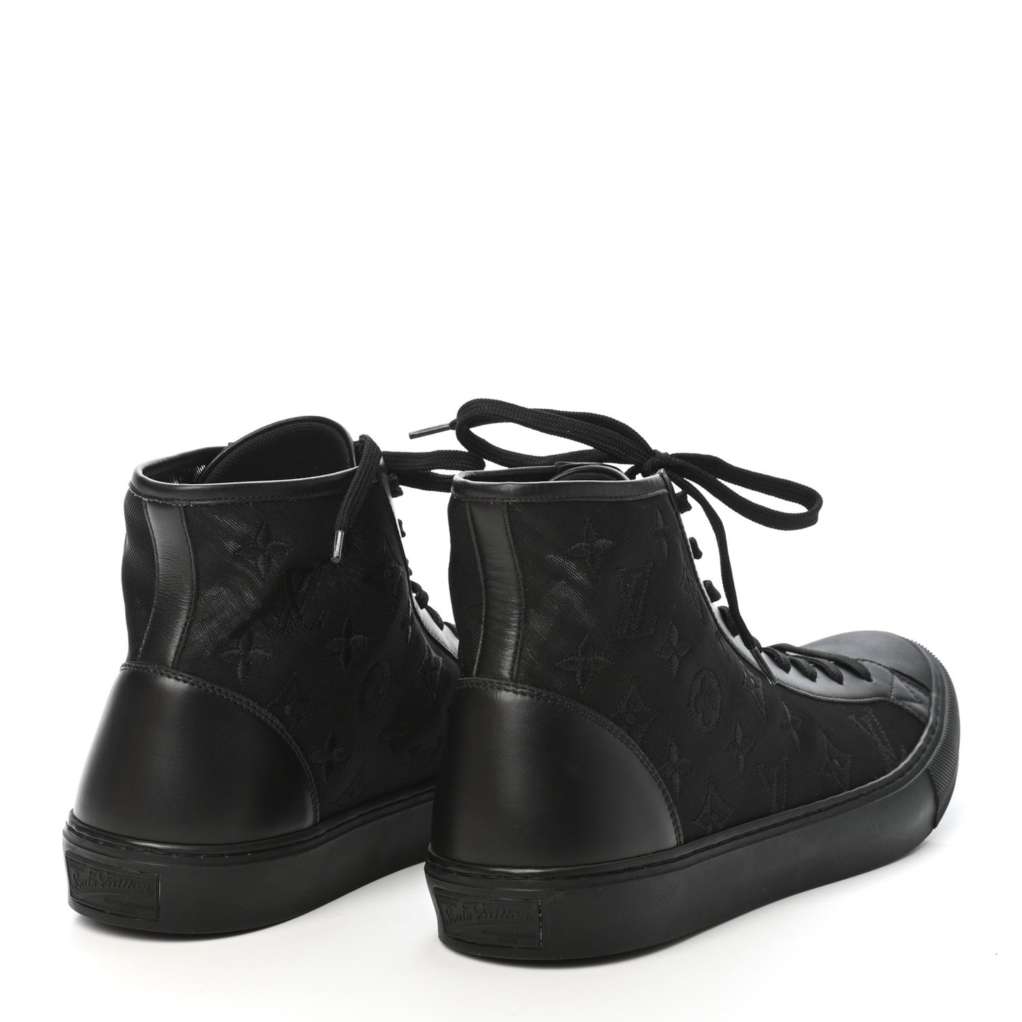 Canvas Monogram Mens Tattoo Sneaker Boots 9.5 Black