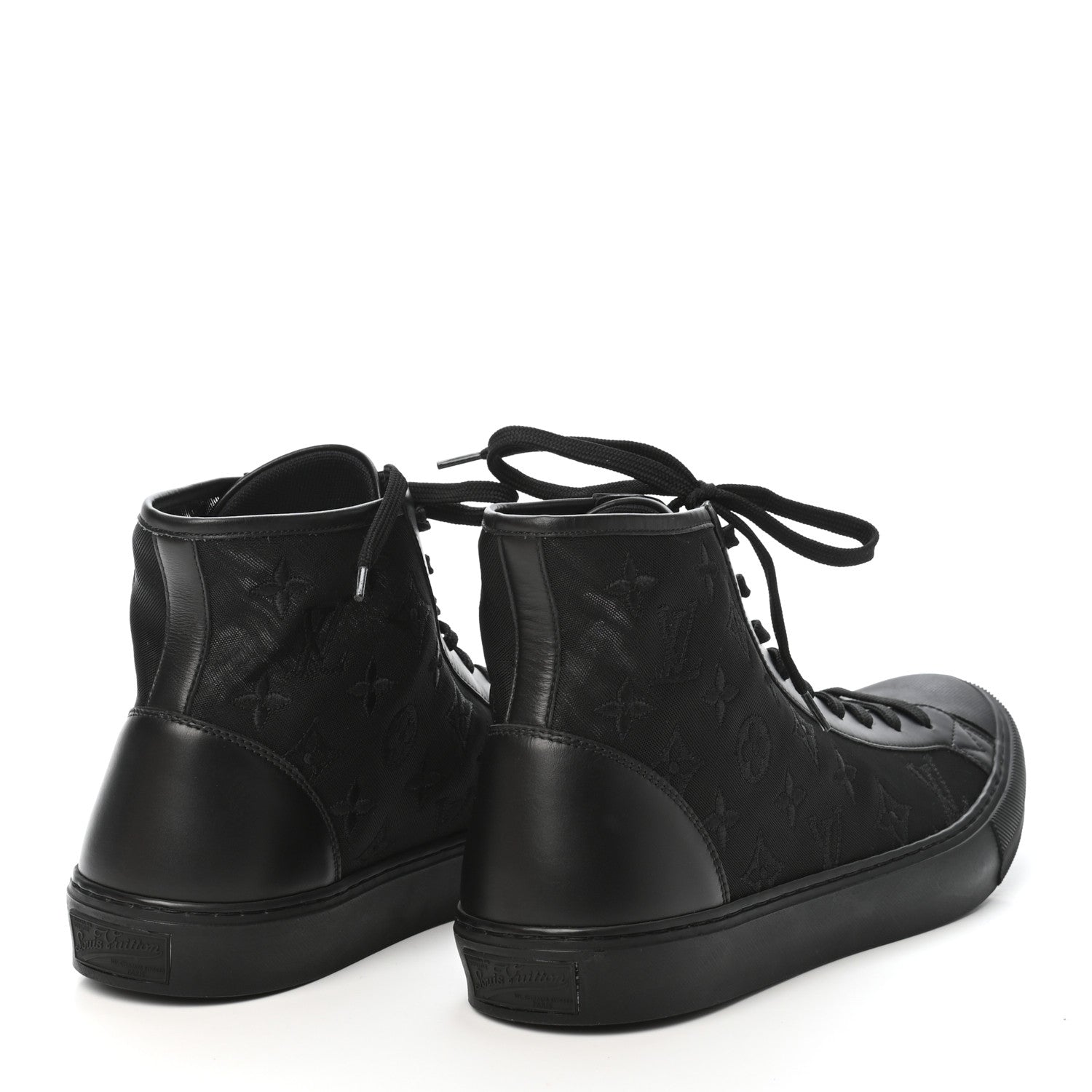 Louis Vuitton Canvas Monogram Mens Tattoo Sneaker Boots 9.5 Black 4 of 10