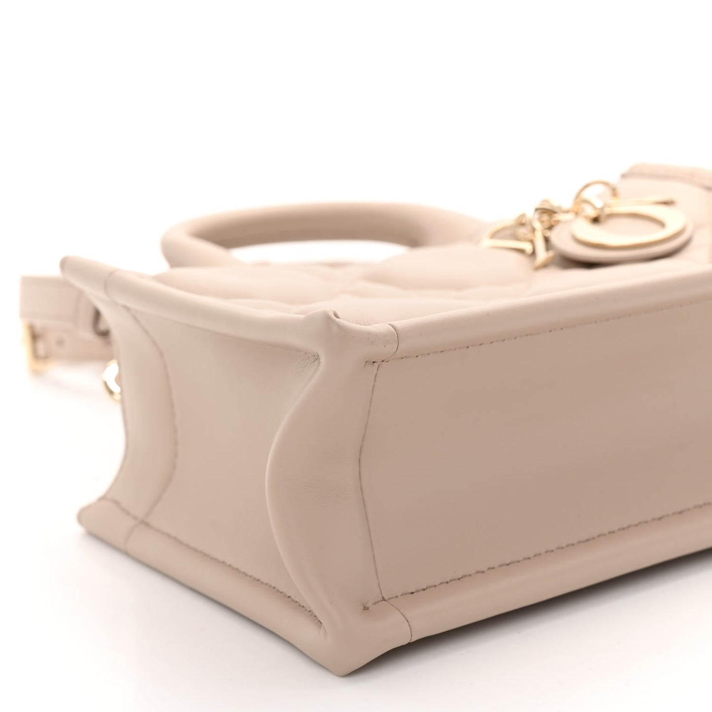CHRISTIAN DIOR Calfskin Macrocannage Mini Book Tote Trench Beige