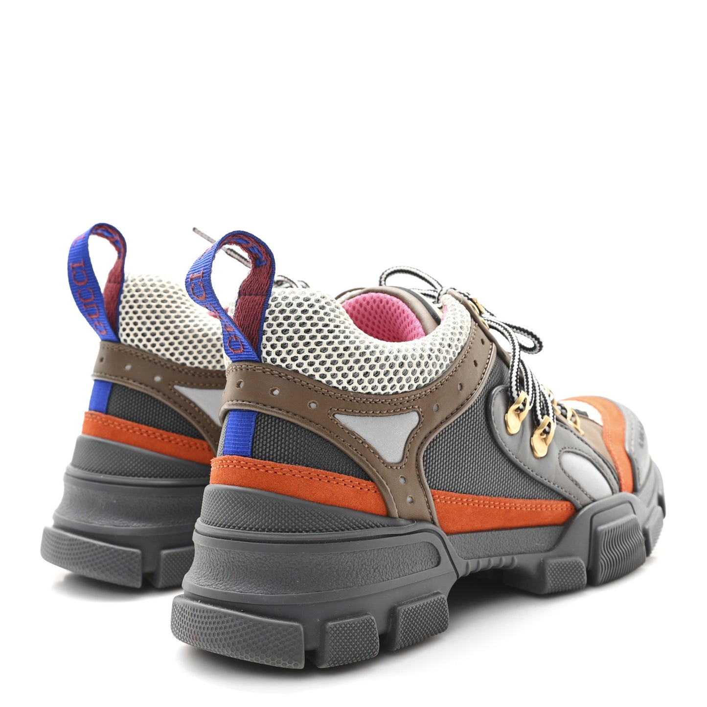 X SEGA Mesh Canvas Calfskin Womens Flashtrek Sneakers 37.5 White Box Pink Ardesia Loess