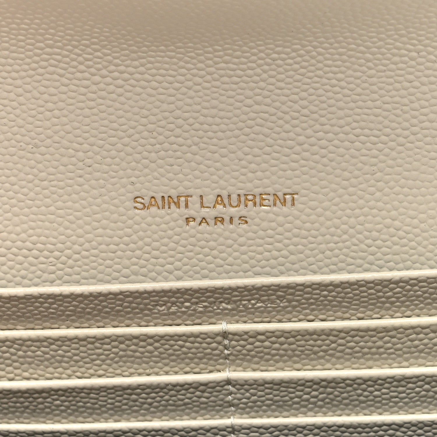 Saint Laurent Grain De Poudre Matelasse Chevron Monogram Flap Wallet Crema Soft 6 of 6