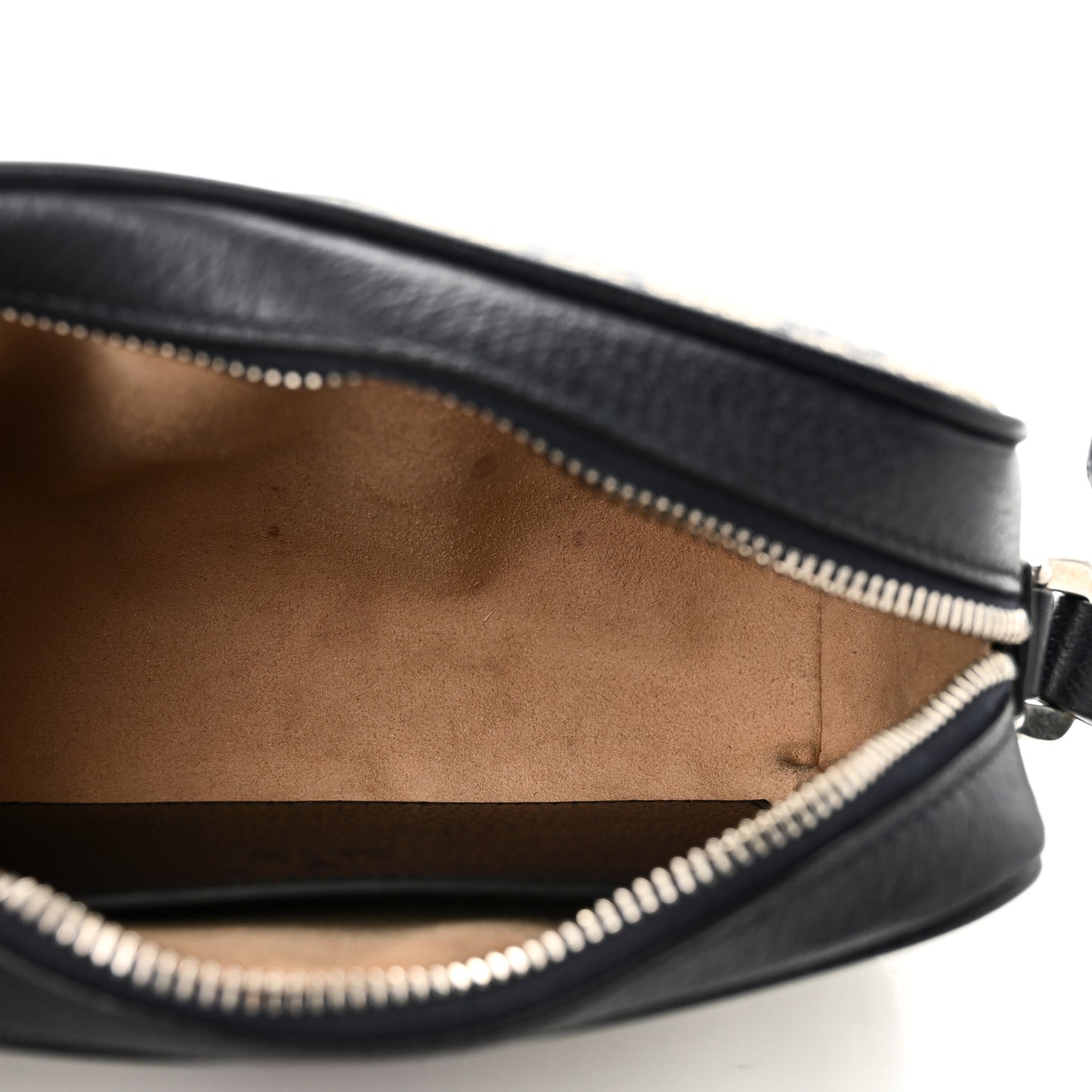 GG Supreme Monogram Textured Dollar Calfskin Web Mini Ophidia Shoulder Bag Beige Blue