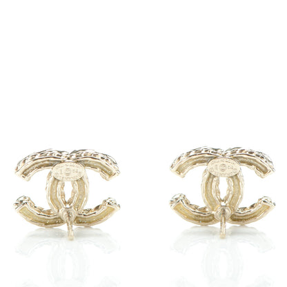 Chanel Crystal CC Earrings Light Gold 3 of 4