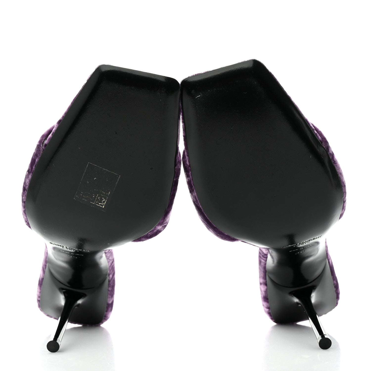 Saint Laurent Velvet Baliqua 105 Mule Sandals 39 Malva 5 of 9