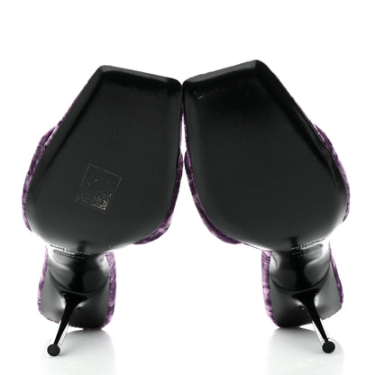Saint Laurent Velvet Baliqua 105 Mule Sandals 39 Malva 5 of 9