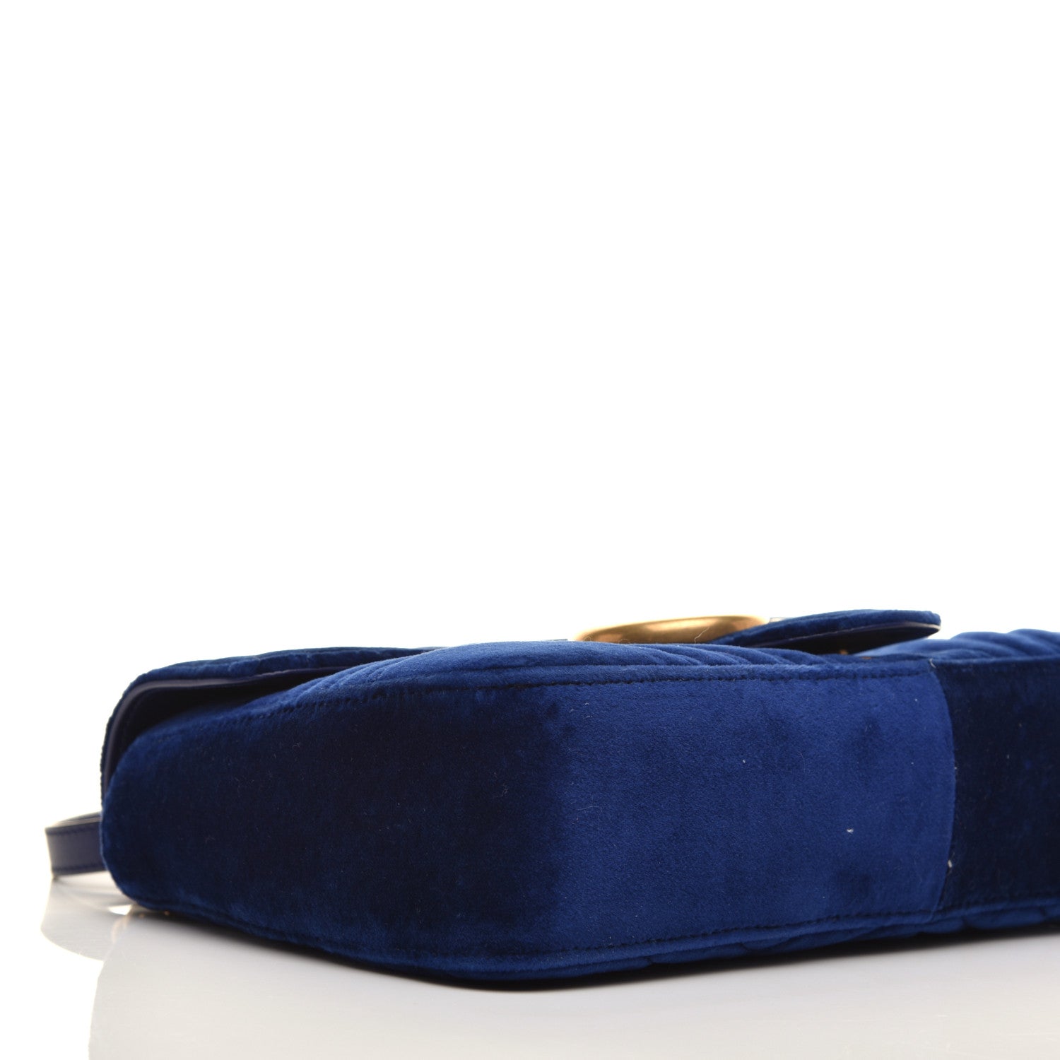 Gucci Velvet Matelasse Medium GG Marmont Shoulder Bag Cobalt Blue 8 of 9