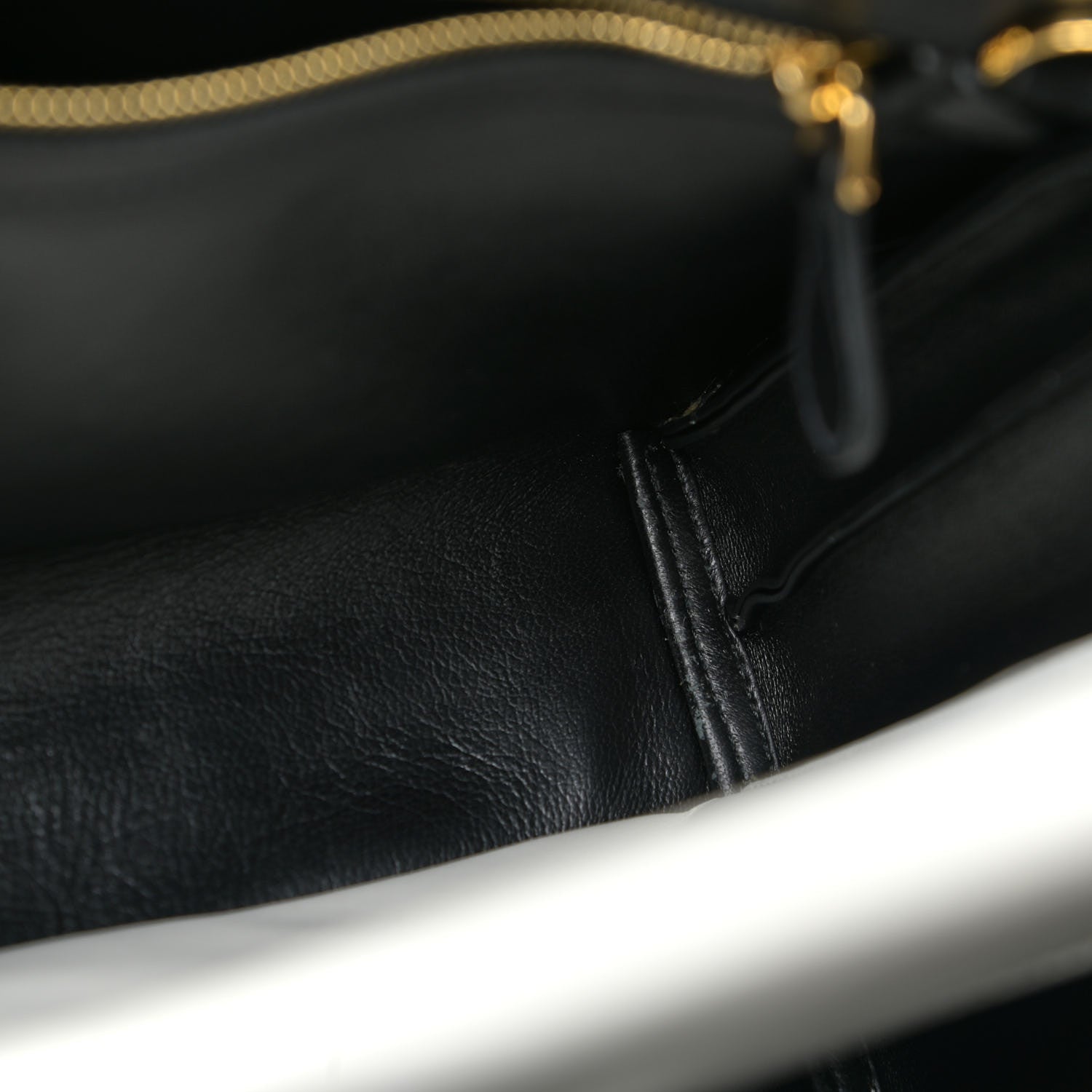 Prada Saffiano City Calfskin Medium Bibliothèque Top Handle Black White 11 of 14
