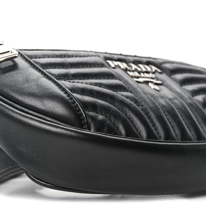 Prada Soft Calfskin Impunture Diagramme Belt Bag Black 8 of 9