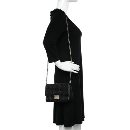 Christian Dior Lambskin Cannage Miss Dior Promenade Pouch Black 2 of 10