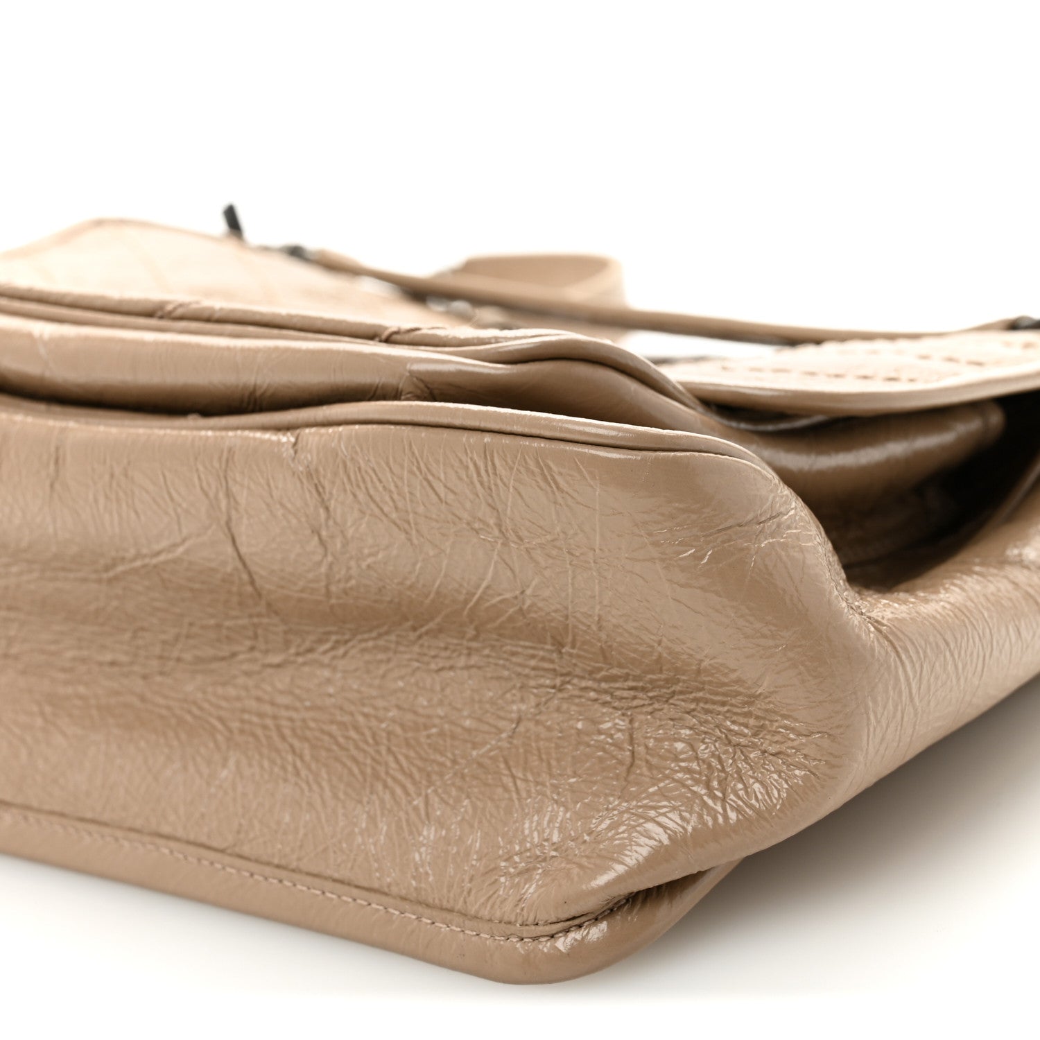 Saint Laurent Crinkled Calfskin Matelasse Monogram Medium Niki Chain Satchel Light Taupe 10 of 10