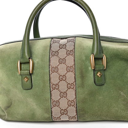 Gucci Suede Monogram Small Boston Green 19 of 19