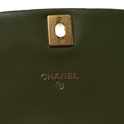 Chanel Calfskin Quilted Coco Mail Clutch With Chain Green 6 of 13
