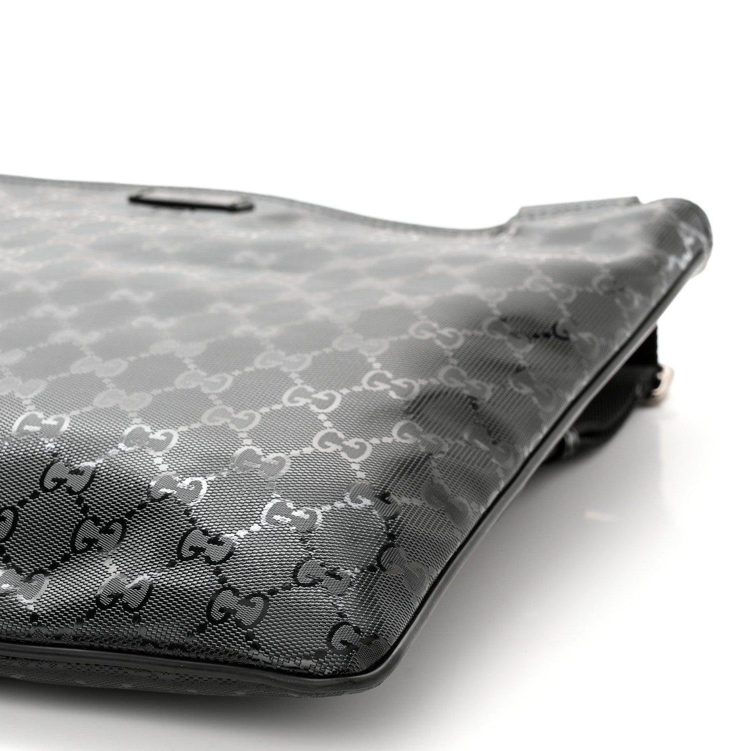 Gucci Imprime Monogram Medium Flat Messenger Bag Black 9 of 9