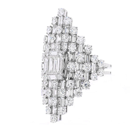 Parker & West by FASHIONPHILE 18K White Gold Diamond 2.95ctw Round Baguette Cut Cocktail Ring 53 6.5 3 of 8