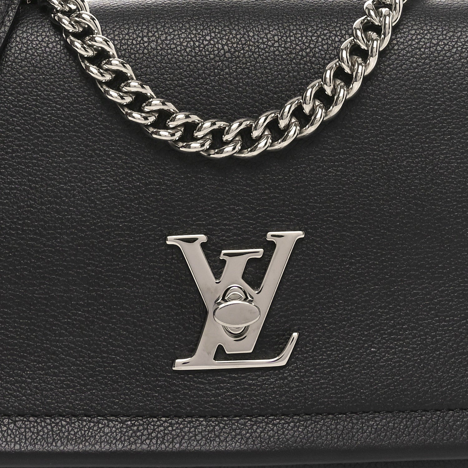 Louis Vuitton Calfskin Lockme II Chain Bag BB Black 7 of 9