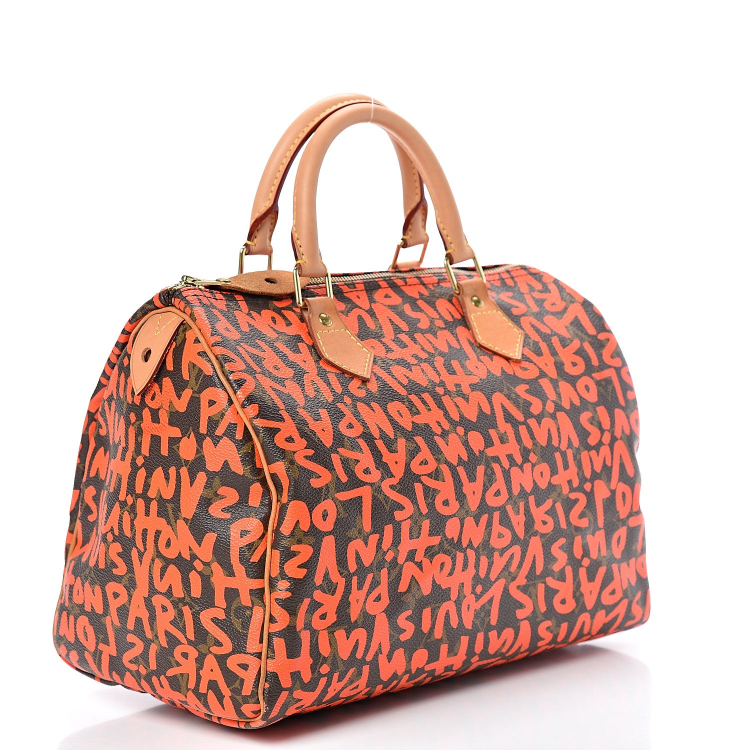 Louis Vuitton Monogram Graffiti Speedy 30 Orange 2 of 13