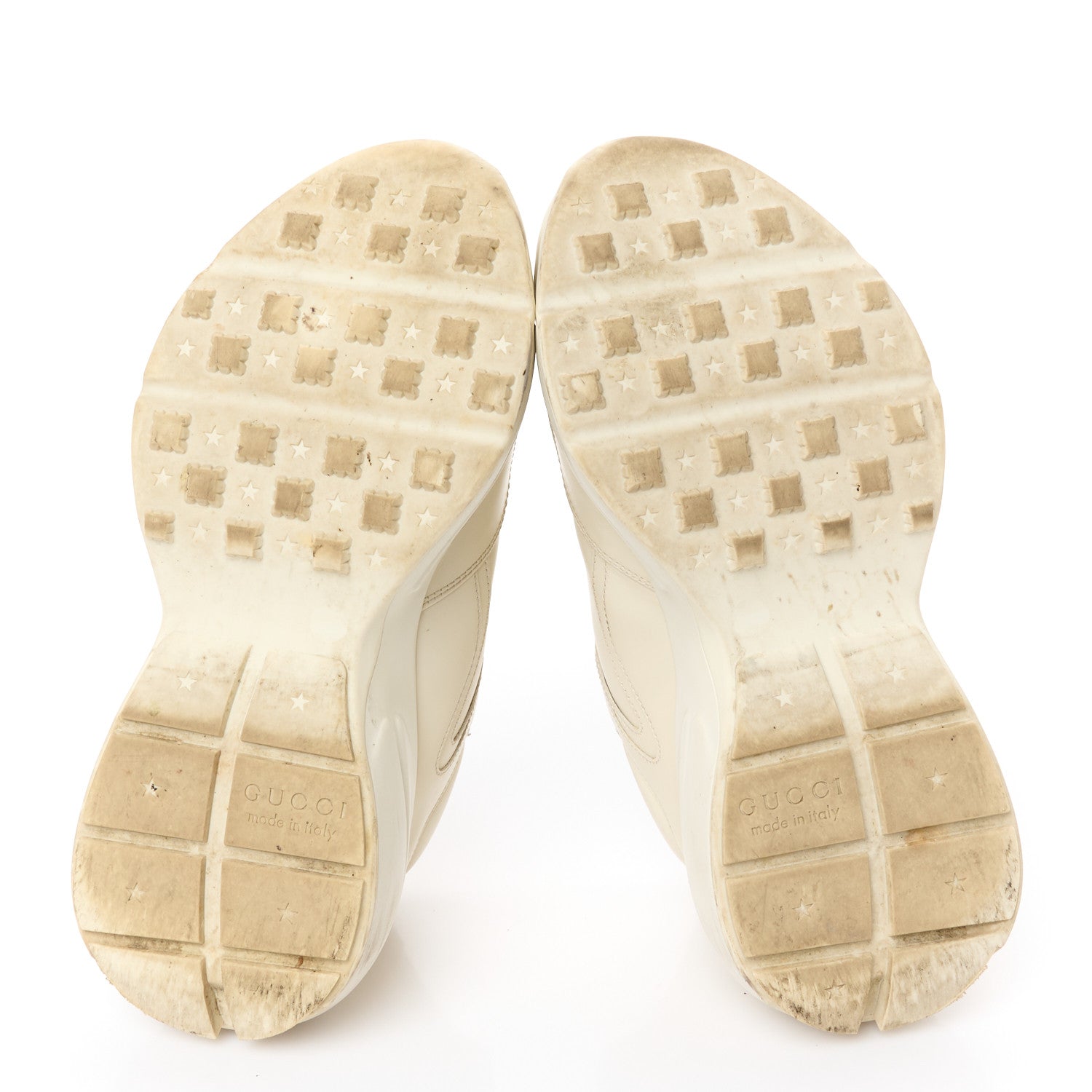 Gucci Calfskin Logo Womens Rhyton Sneakers 38.5 Ivory 6 of 11