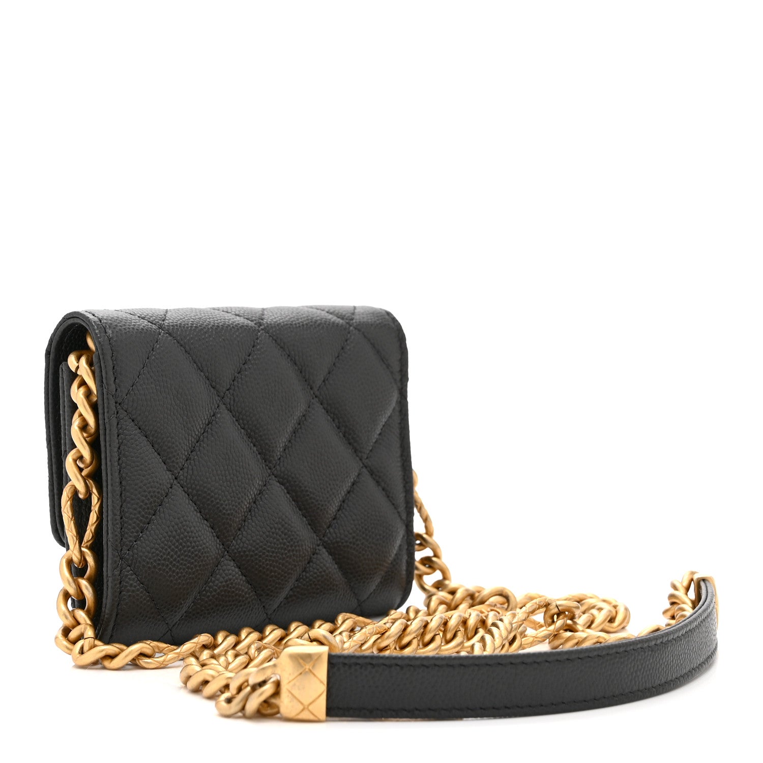 Chanel Caviar Quilted Bracelet On Chain Clutch Grey 2 of 10