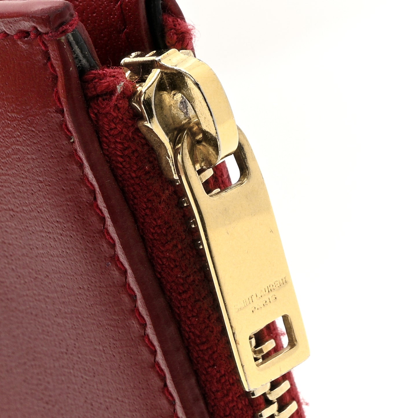 Calfskin 5 Fragments Zip Pouch Card Holder Opyum Red