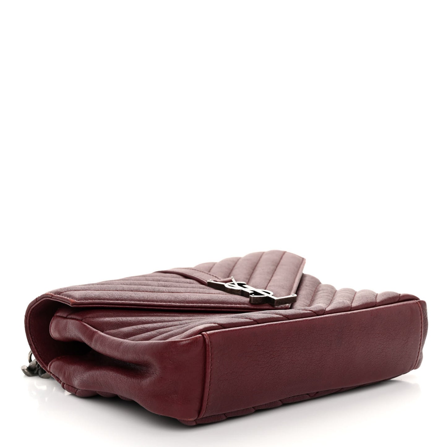 Calfskin Matelasse Chevron Monogram Medium College Bag Brick
