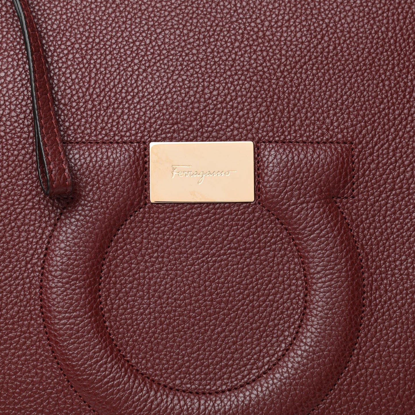 Calfskin Medium Gancini Tote Burgundy