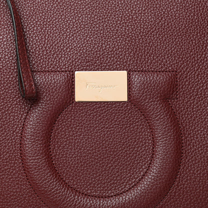 Salvatore Ferragamo Calfskin Medium Gancini Tote Burgundy 7 of 9