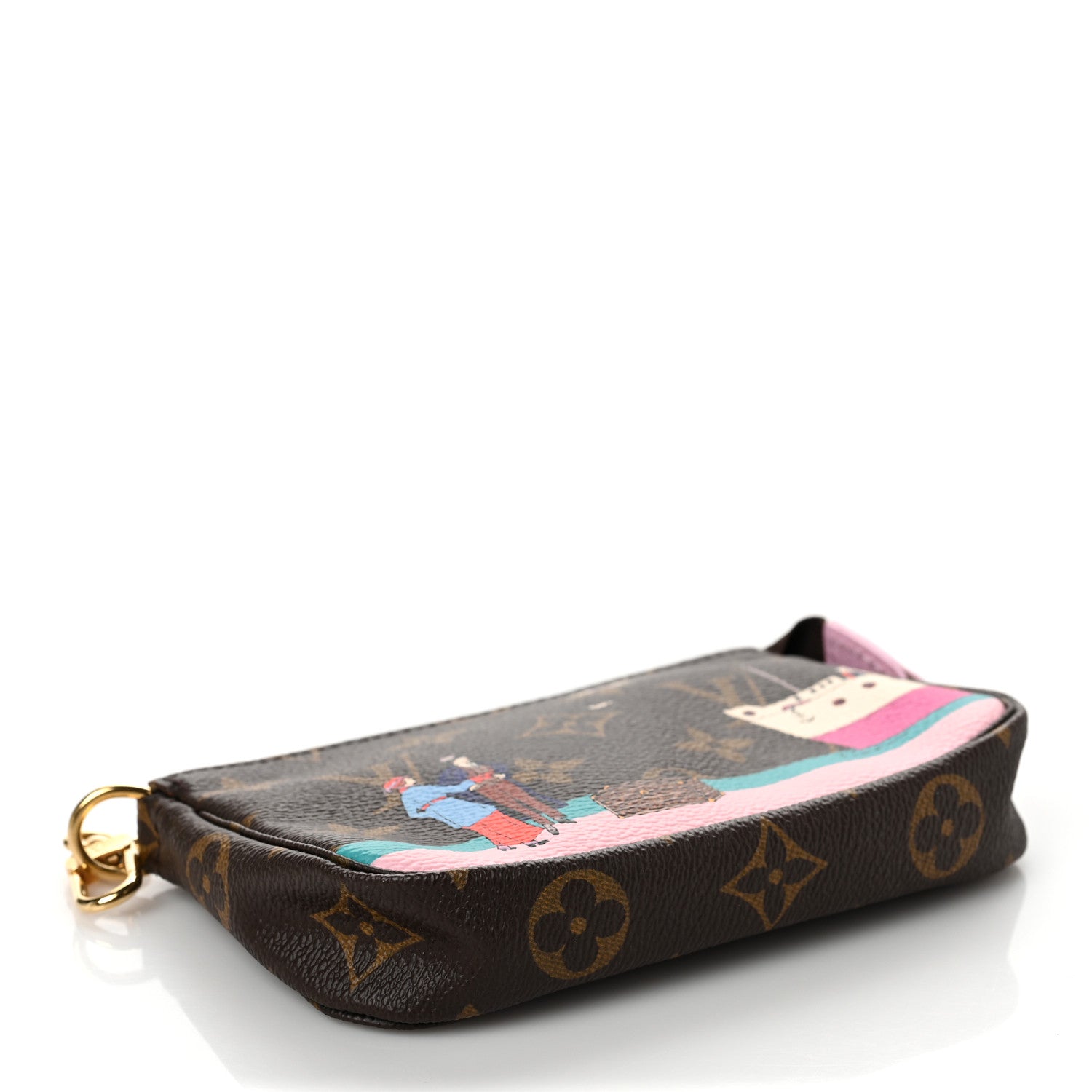 Louis Vuitton Monogram 2016 Christmas Animation Mini Pochette Accessories Rose Ballerine 5 of 7