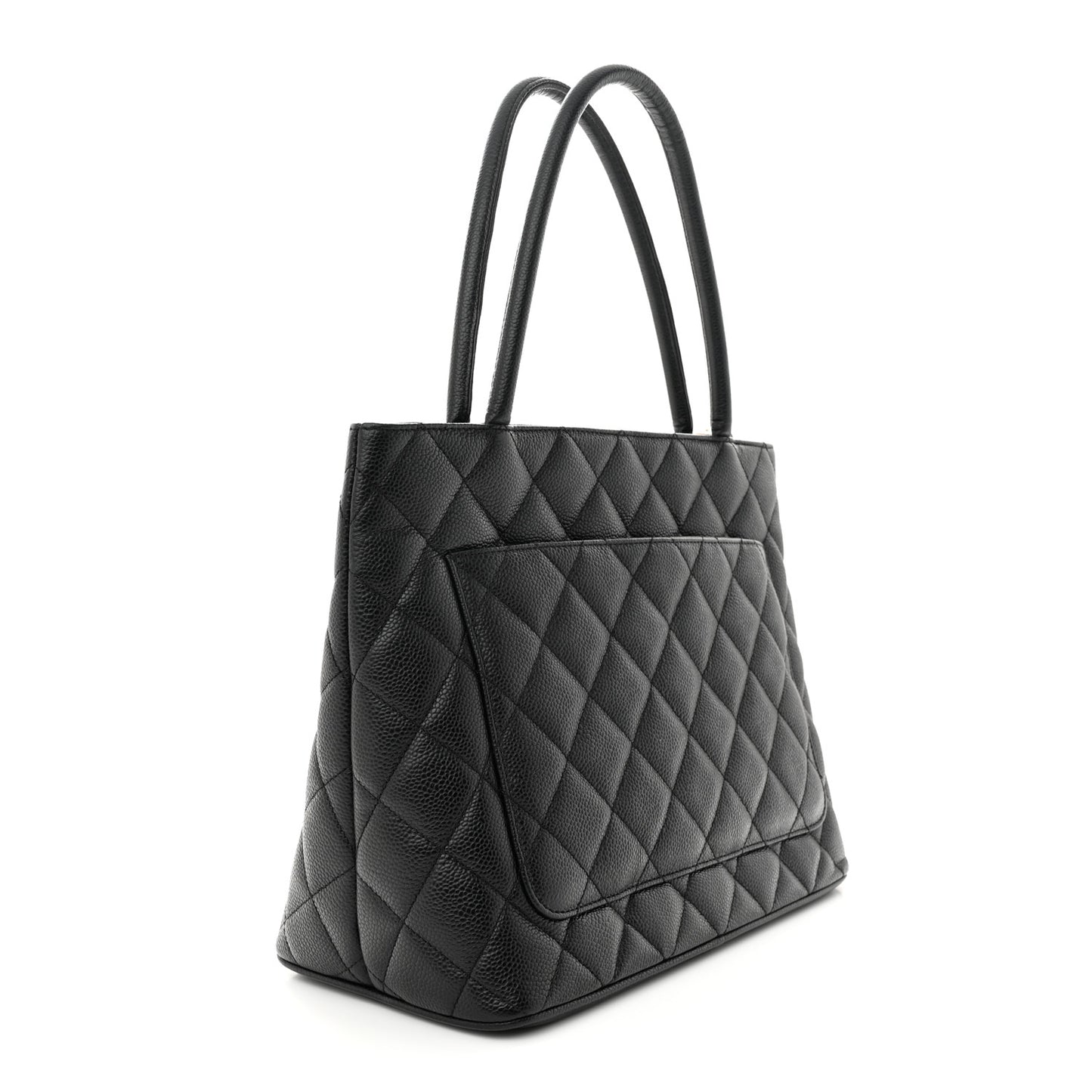 Caviar Quilted Medallion Tote Black