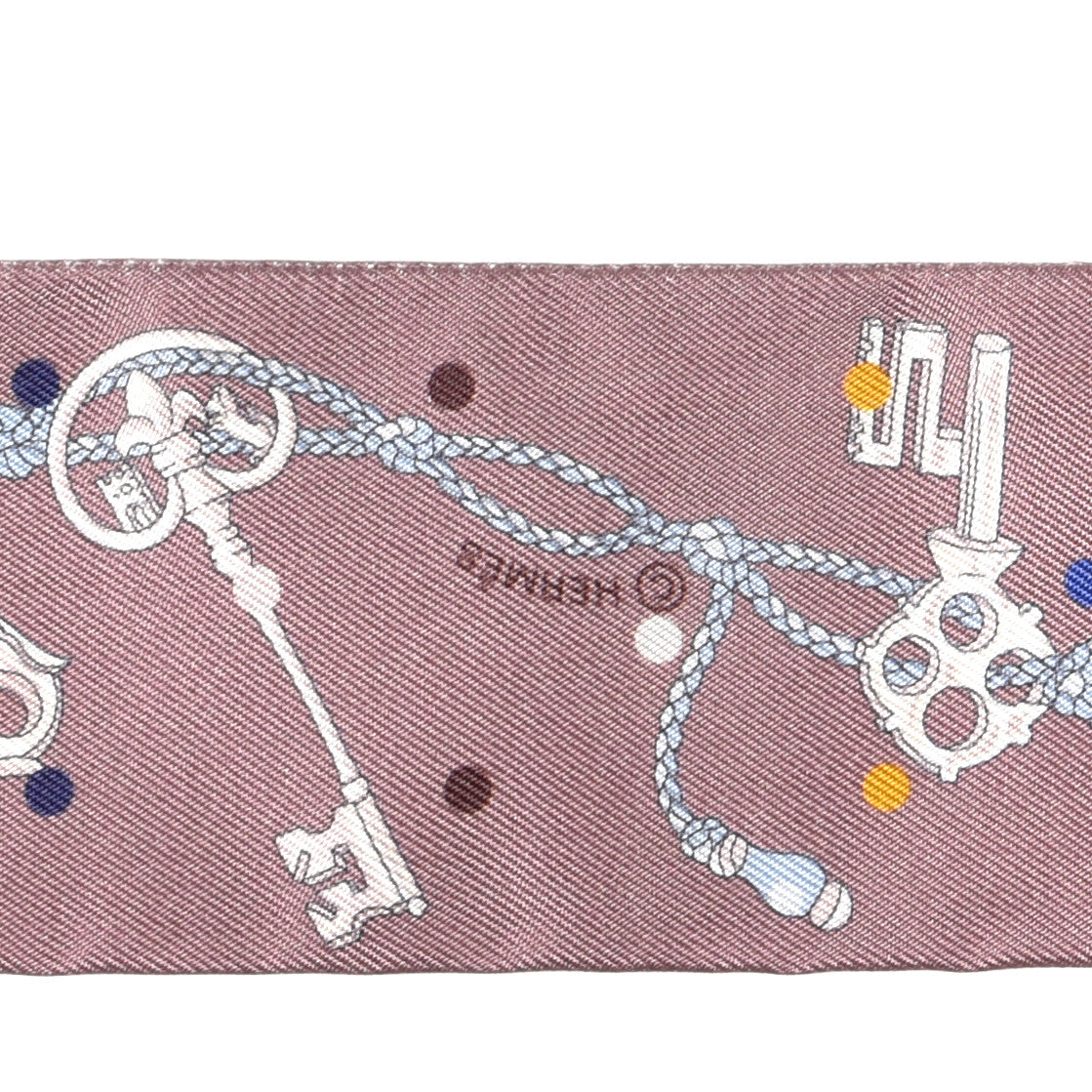 Hermes Silk Les Cles A Pois Twilly Marron Glace Gris 3 of 4