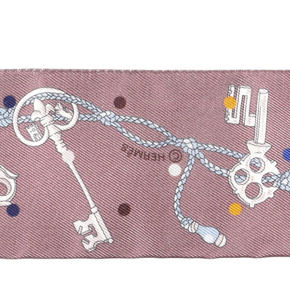 Hermes Silk Les Cles A Pois Twilly Marron Glace Gris 3 of 4