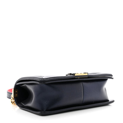 Chanel Lambskin Embossed Medium Boy Cube Flap Navy 4 of 10