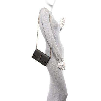 Saint Laurent Grain De Poudre Uptown Chain Wallet Pebble 2 of 11