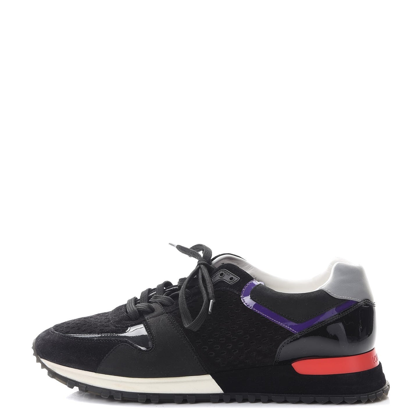 Nubuck Calfskin Perforated Run Away Sneakers 38.5 Black