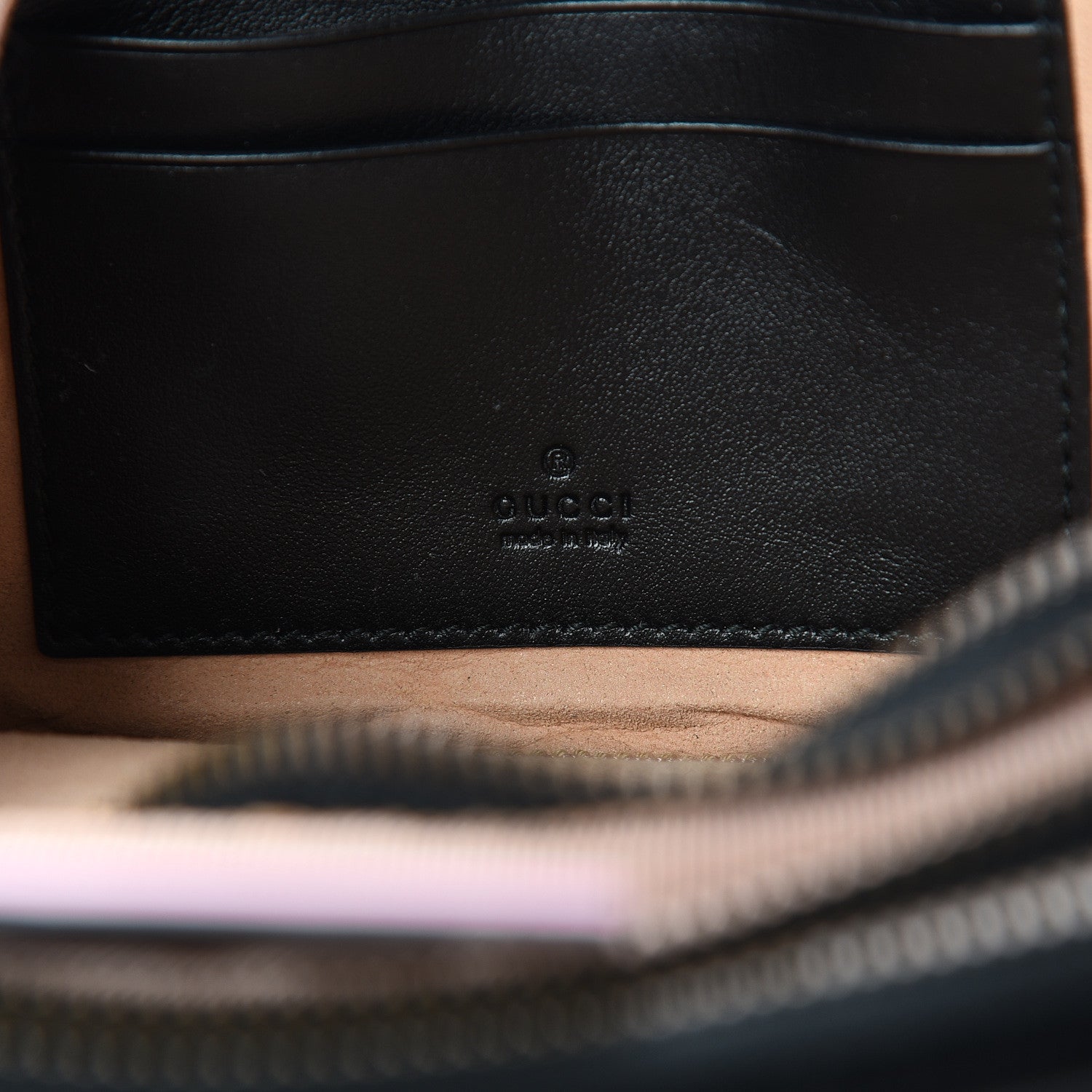 Gucci Calfskin Matelasse Mini GG Marmont Chain Crossbody Bag Black 8 of 12