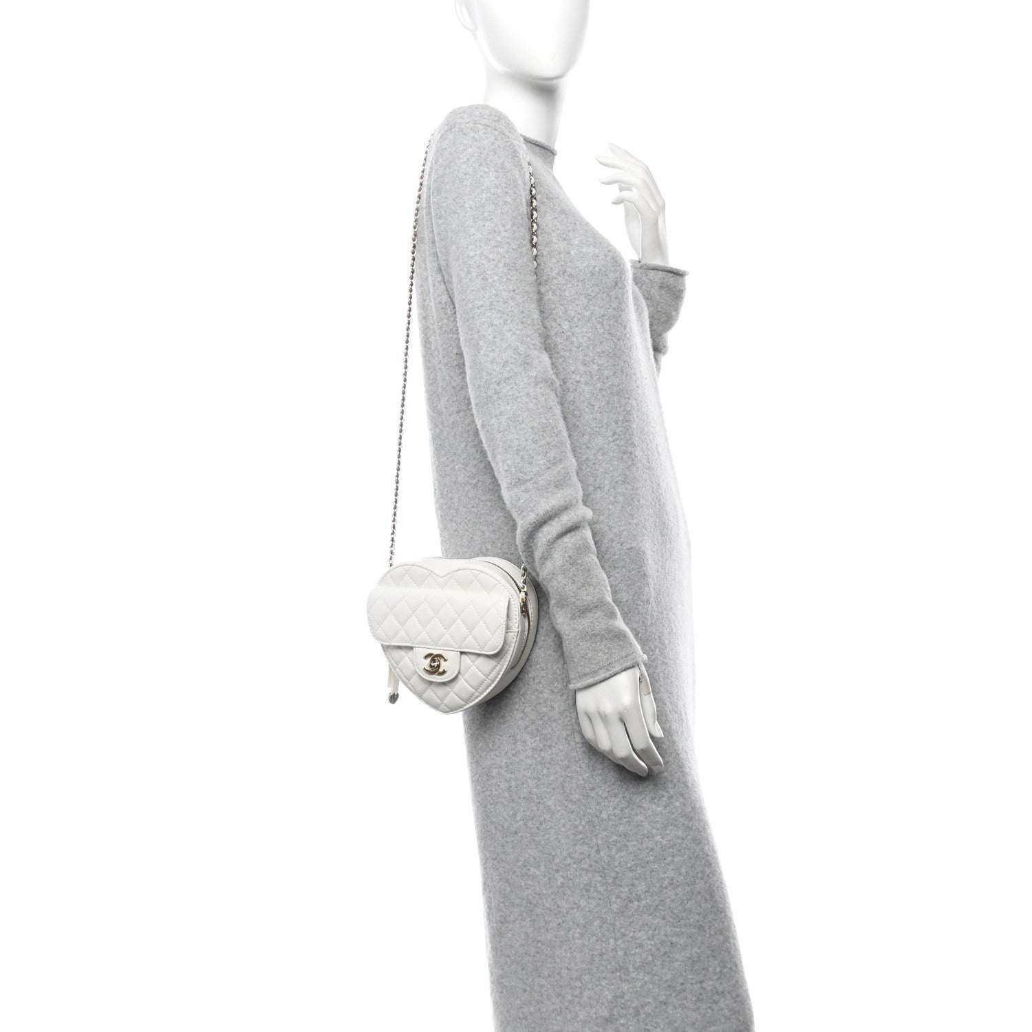 Chanel Lambskin Quilted CC In Love Heart Bag White 2 of 10