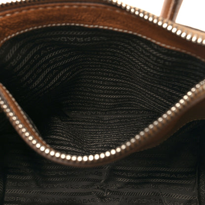 Prada Glace Calf Studded Twin Pocket Tote Caramel 6 of 14