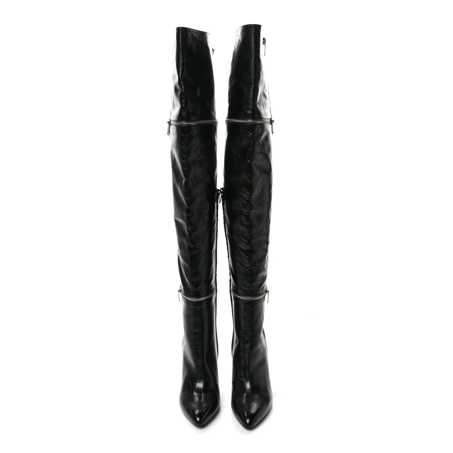 Nappa Fetish 105 Zip Over The Knee Boots 39 Black