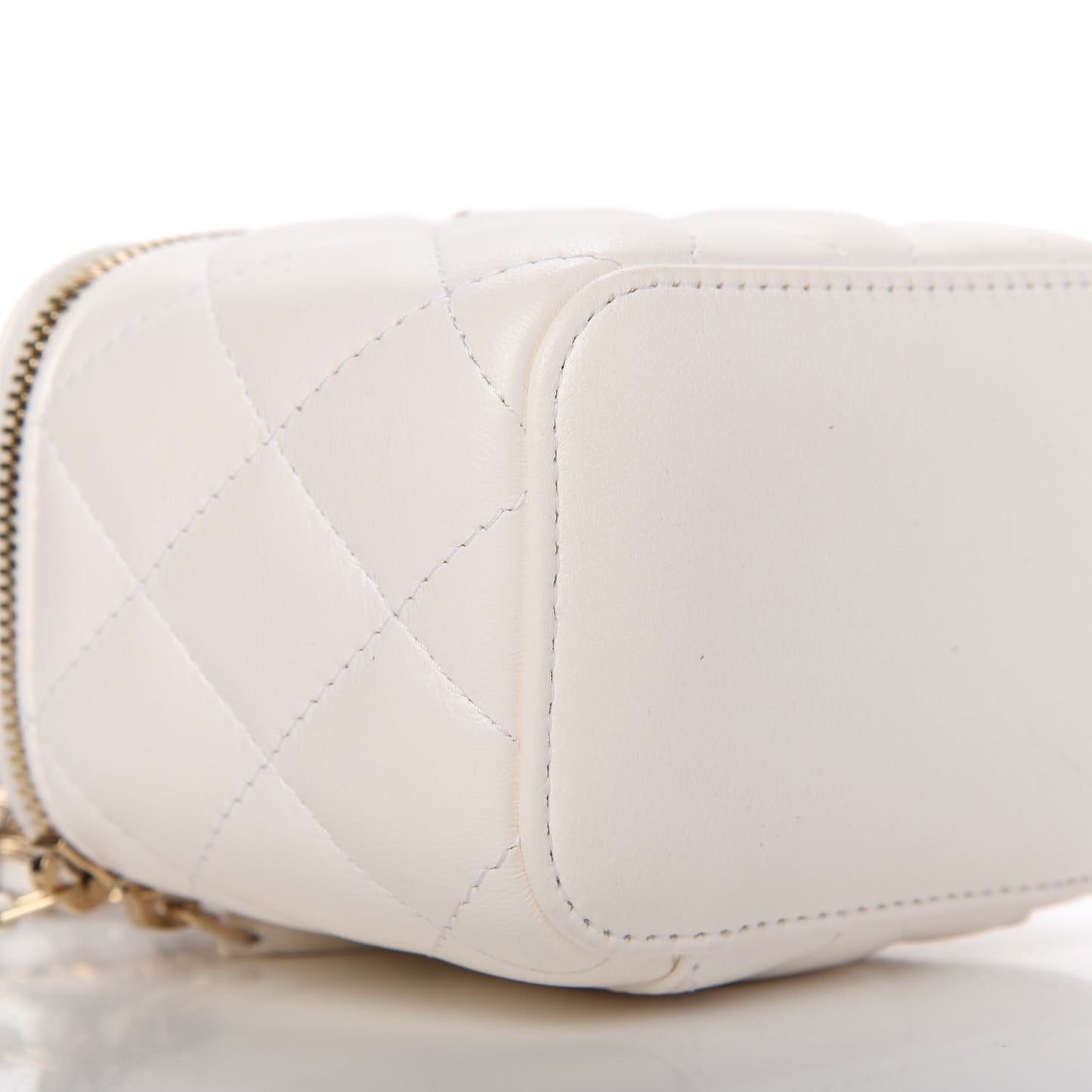Lambskin Quilted My Chanel Lady Vanity Case With Chain White