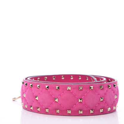 Valentino Garavani Suede Rockstud Spike Shoulder Strap Bright Fuxia 2 of 4