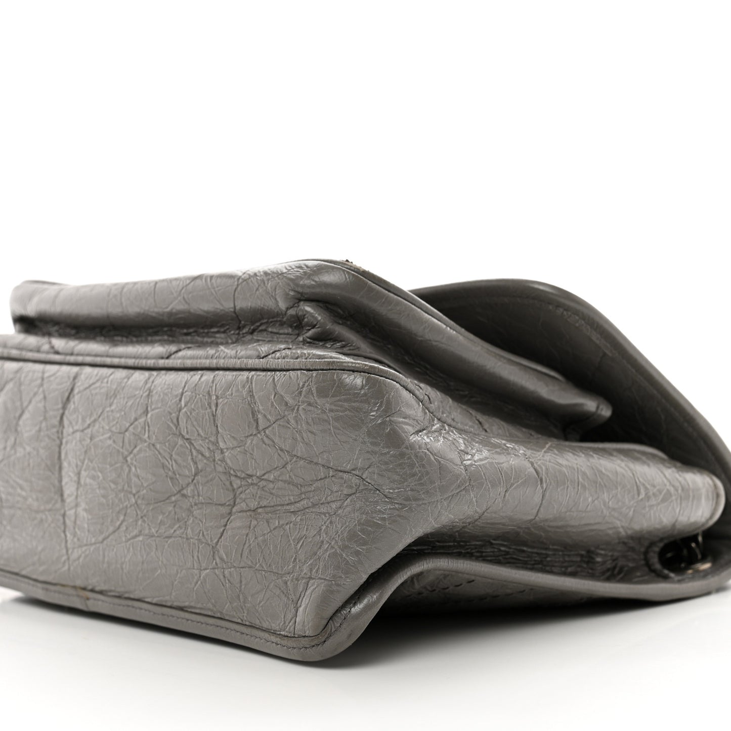 Crinkled Calfskin Matelasse Monogram Medium Niki Chain Satchel Fog