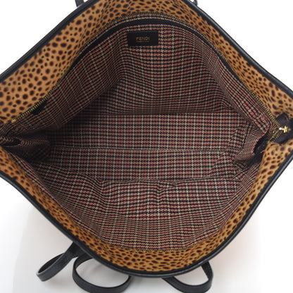 Fendi Calf Hair Leopard Print Medium Roll Tote Brown 5 of 19